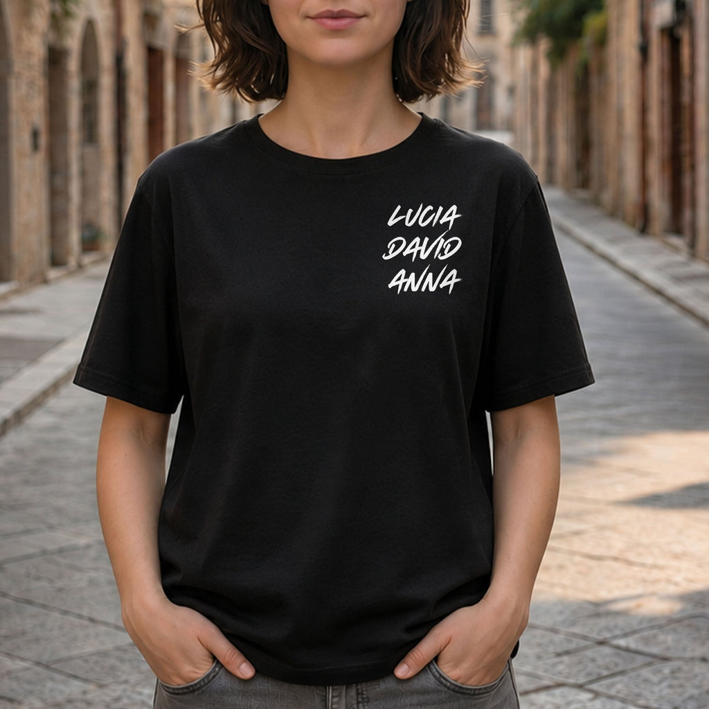 Personalized Custom T-Shirt for Dad Custom Names Gift Idea T-Shirt Font and Back GradoCreations