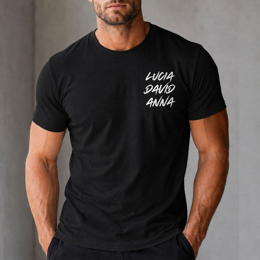 Personalized Custom T-Shirt for Dad Custom Names Gift Idea T-Shirt Font and Back GradoCreations