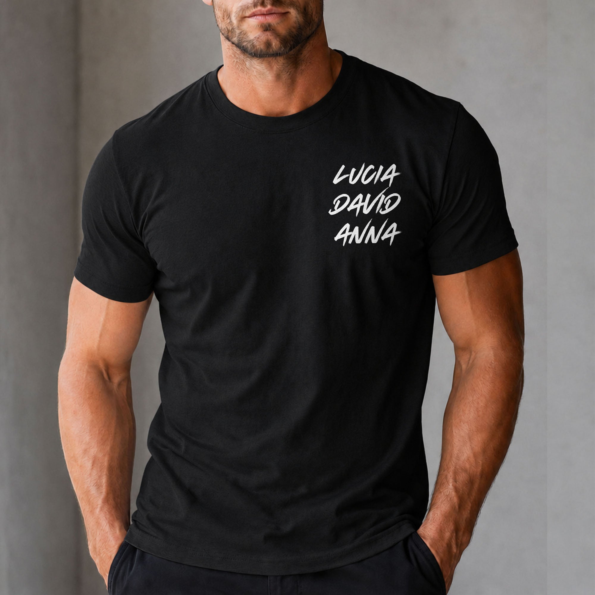 Personalized Custom T-Shirt for Dad Custom Names Gift Idea T-Shirt Font and Back GradoCreations