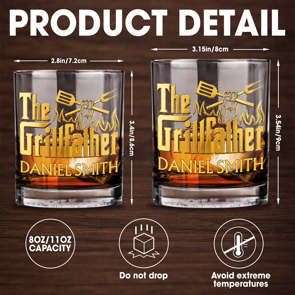Personalized Custom Whiskey Glass Gift for Dad with Flames Design Whiskey Glass GradoCreations