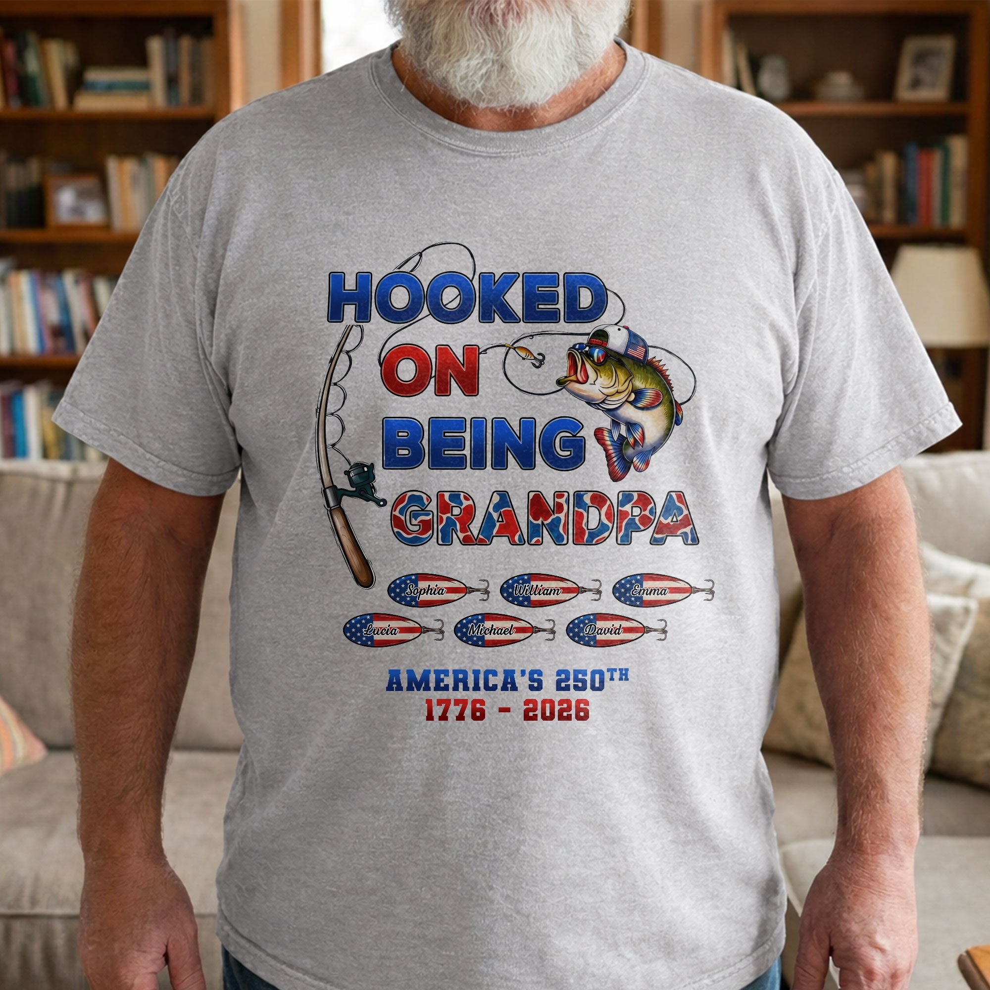 Personalized Fishing T-shirt Hoodie Custom Gift for Grandpa Shirt GradoCreations