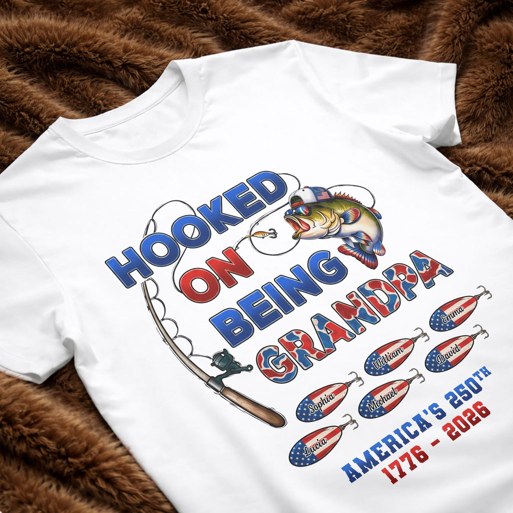 Personalized Fishing T-shirt Hoodie Custom Gift for Grandpa Shirt GradoCreations