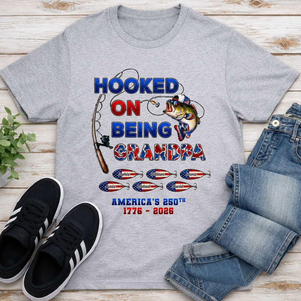 Personalized Fishing T-shirt Hoodie Custom Gift for Grandpa Shirt GradoCreations