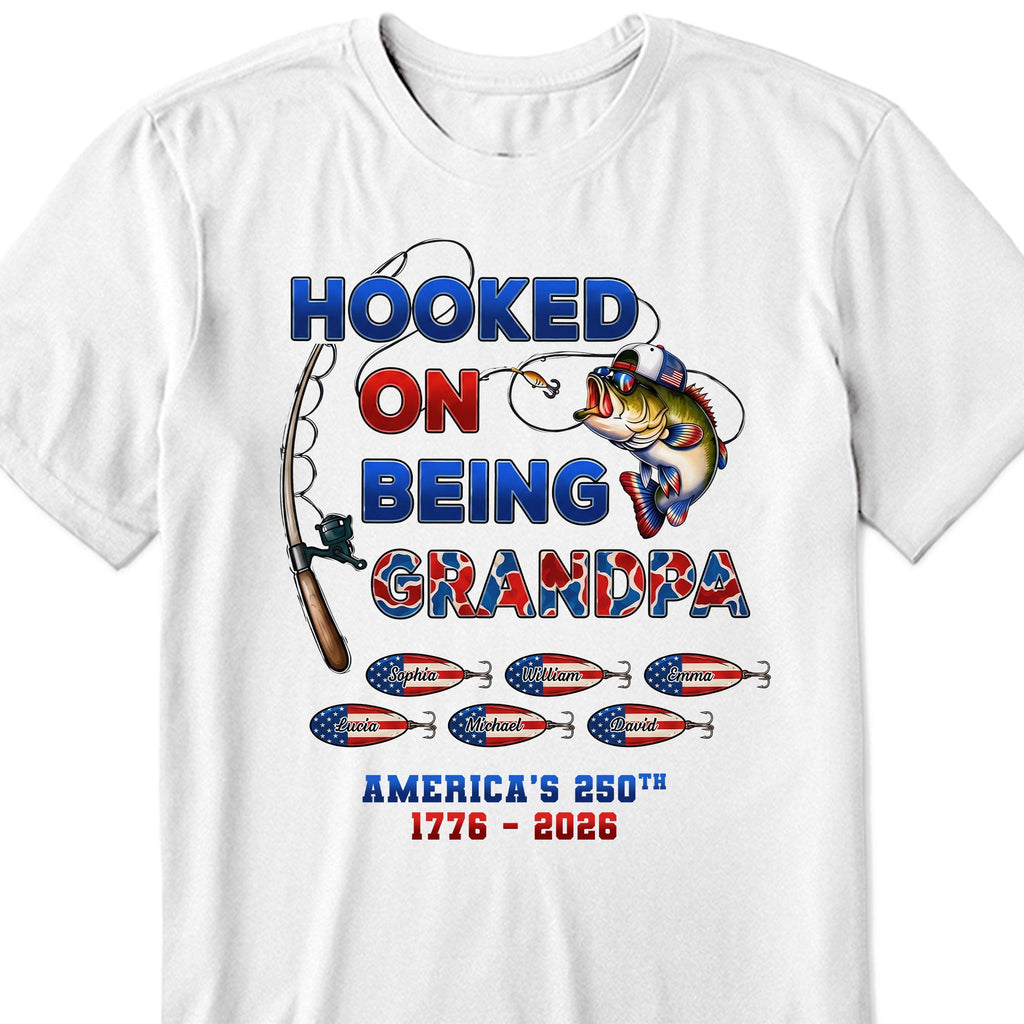 Personalized Fishing T-shirt Hoodie Custom Gift for Grandpa Shirt GradoCreations