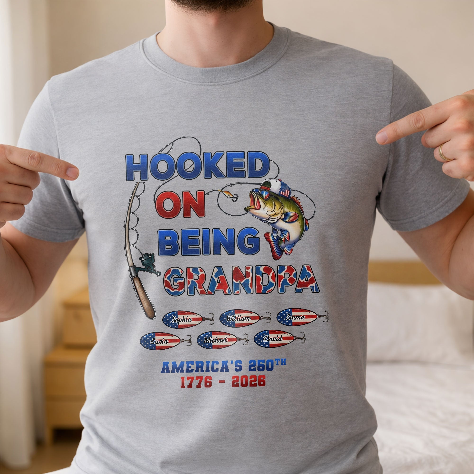 Personalized Fishing T-shirt Hoodie Custom Gift for Grandpa Shirt GradoCreations
