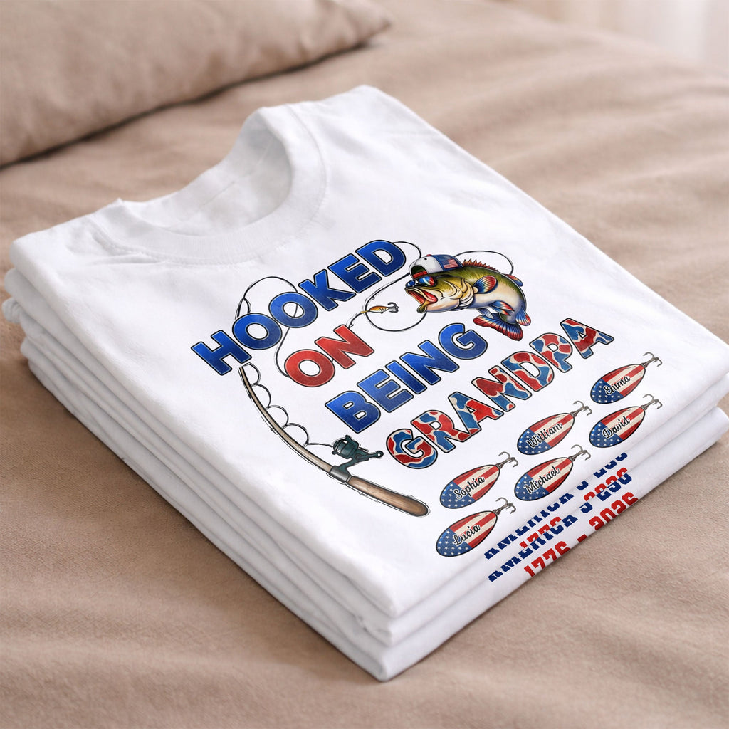Personalized Fishing T-shirt Hoodie Custom Gift for Grandpa Shirt GradoCreations