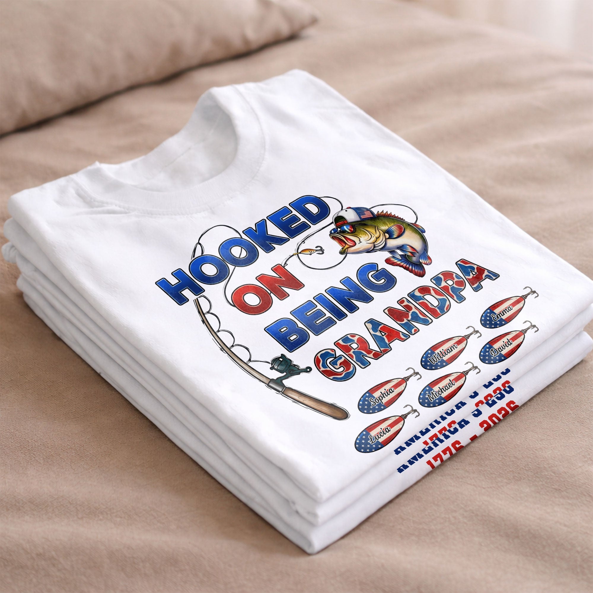 Personalized Fishing T-shirt Hoodie Custom Gift for Grandpa Shirt GradoCreations