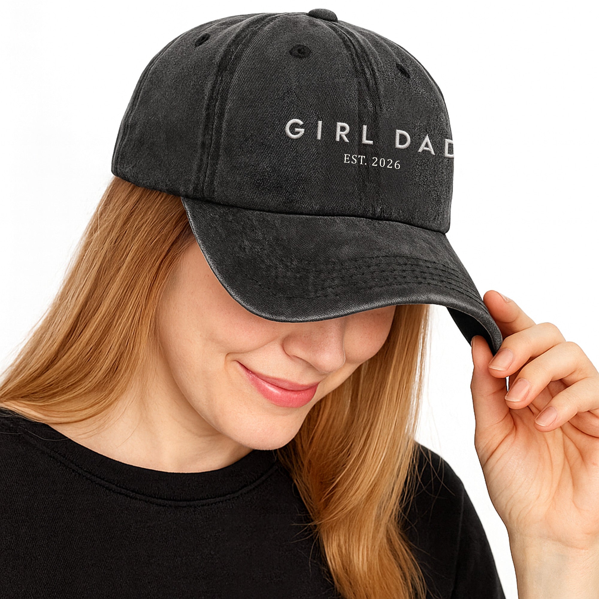 Personalized Washed Denim Cap Custom Year Gift for Dad Washed Denim Cap GradoCreations