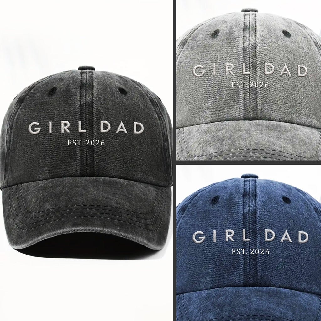 Personalized Washed Denim Cap Custom Year Gift for Dad Washed Denim Cap GradoCreations