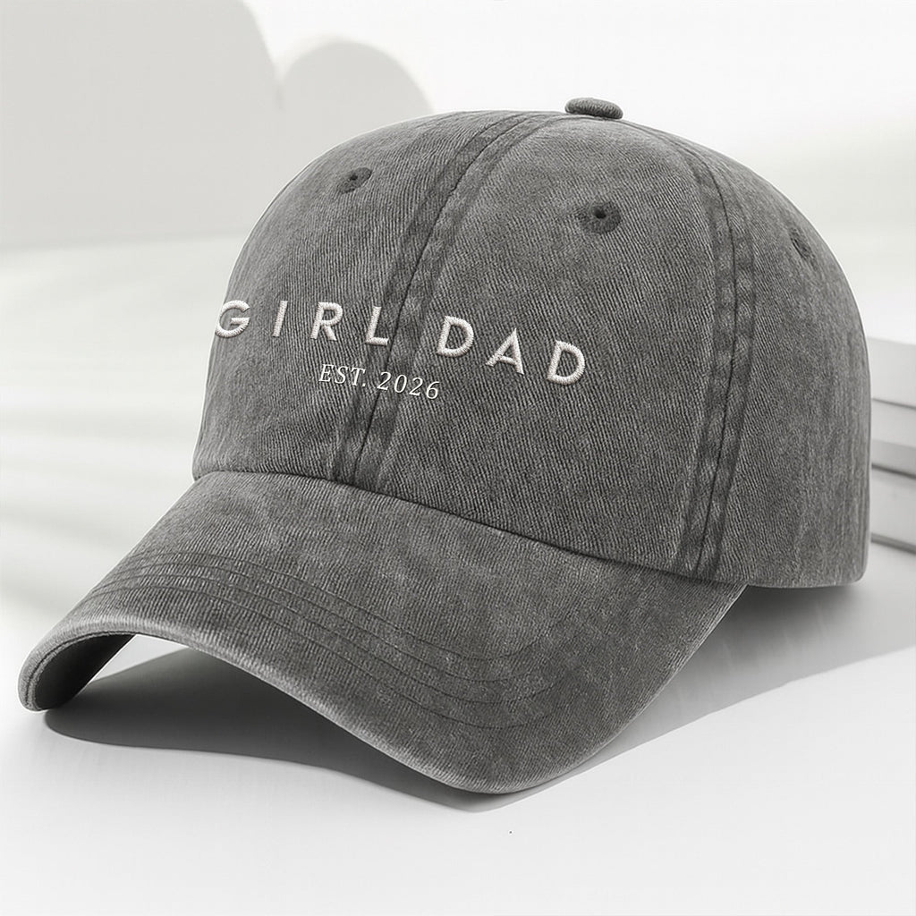 Personalized Washed Denim Cap Custom Year Gift for Dad Washed Denim Cap GradoCreations