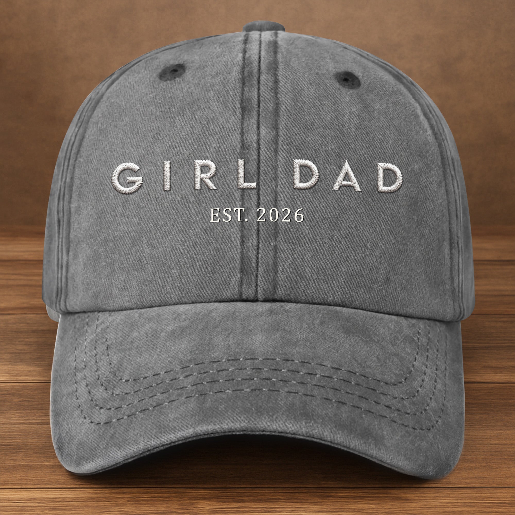 Personalized Washed Denim Cap Custom Year Gift for Dad Washed Denim Cap GradoCreations