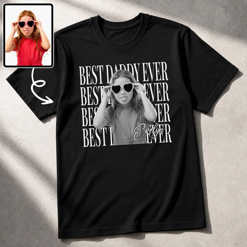 Personalized Custom Photo T-Shirt Hoodie Best Dad Ever Gift Shirt GradoCreations