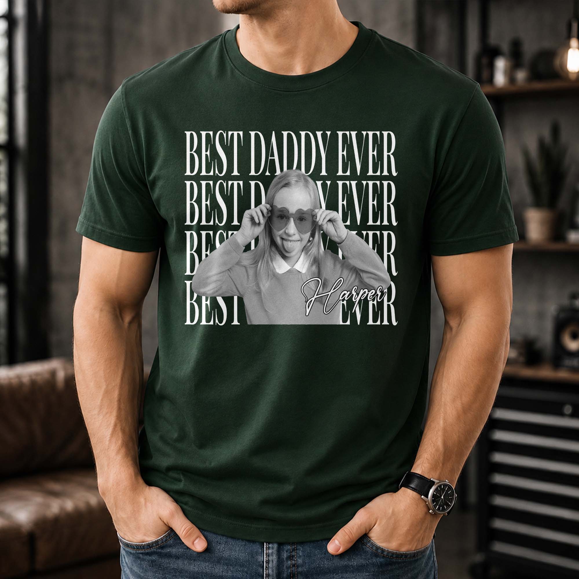 Personalized Custom Photo T-Shirt Hoodie Best Dad Ever Gift Shirt GradoCreations