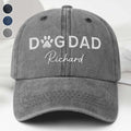 Personalized Dog Dad Denim Cap Custom Name Gift for Him Washed Denim Cap GradoCreations