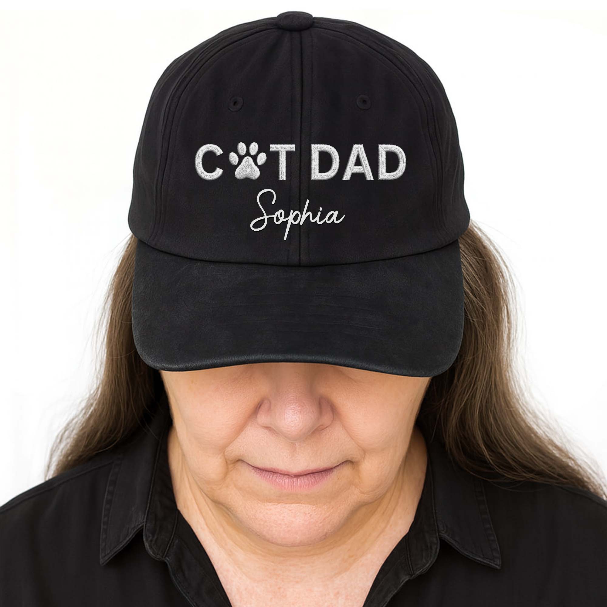 Personalized Dog Dad Denim Cap Custom Name Gift for Him Washed Denim Cap GradoCreations