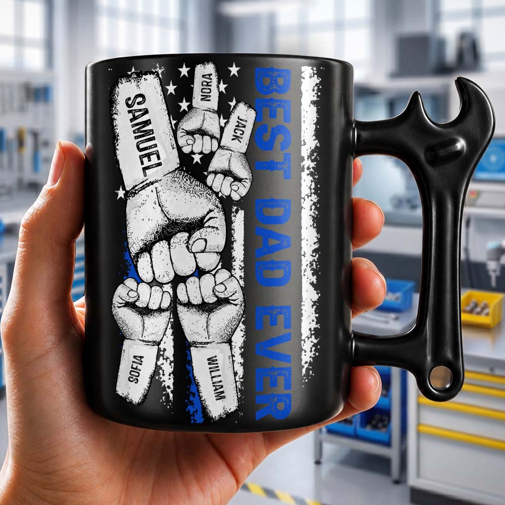 Personalized Wrench Handle Coffee Mug Custom Name Gift for Dad Wrench Handle Mug GradoCreations