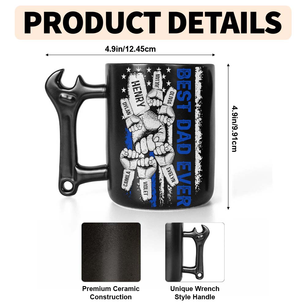Personalized Wrench Handle Coffee Mug Custom Name Gift for Dad Wrench Handle Mug GradoCreations