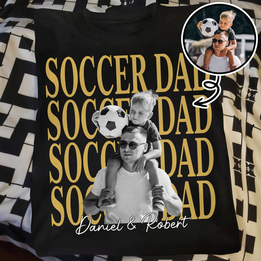 Personalized Soccer Dad T-Shirt Hoodie Custom Photo Gift Shirt GradoCreations