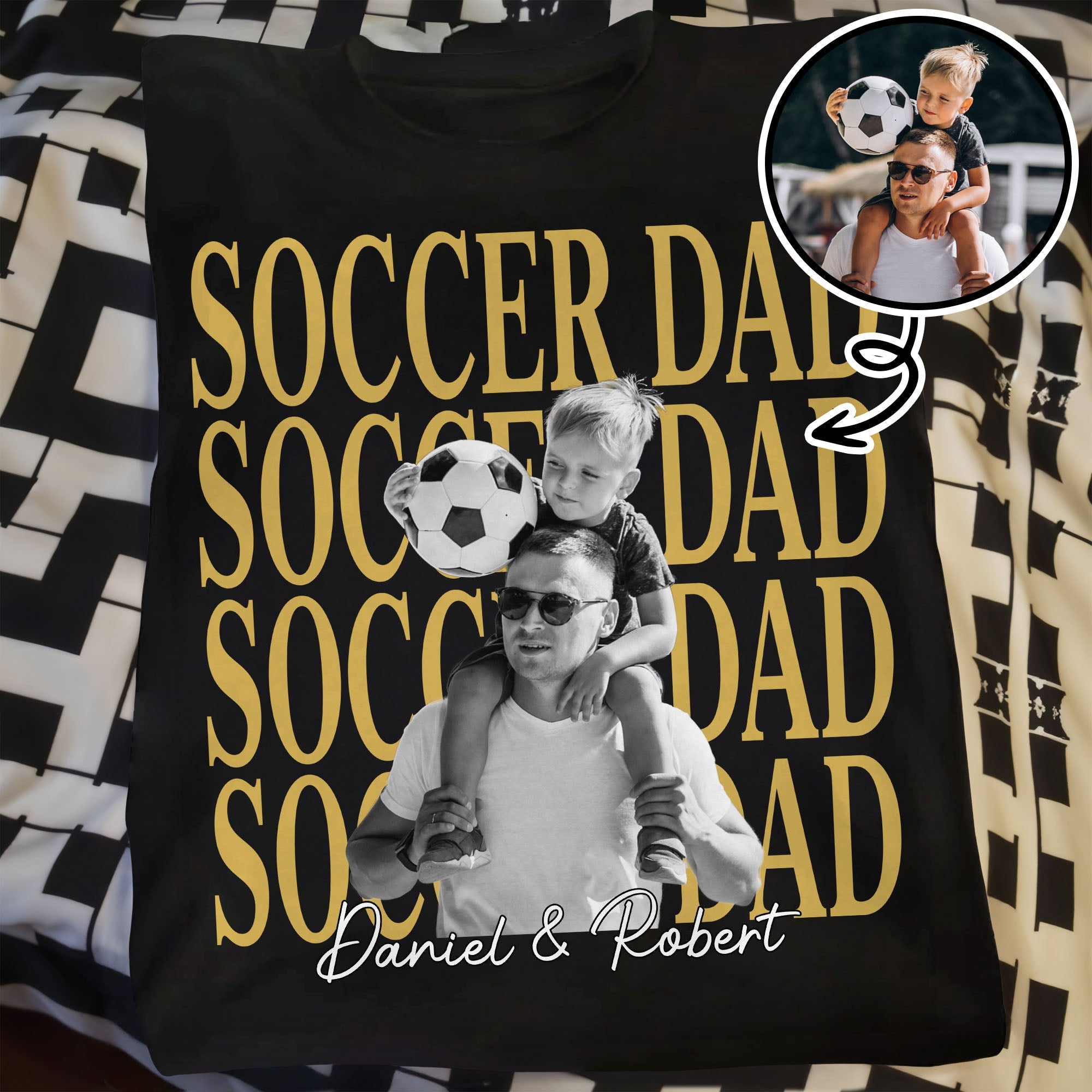 Personalized Soccer Dad T-Shirt Hoodie Custom Photo Gift Shirt GradoCreations
