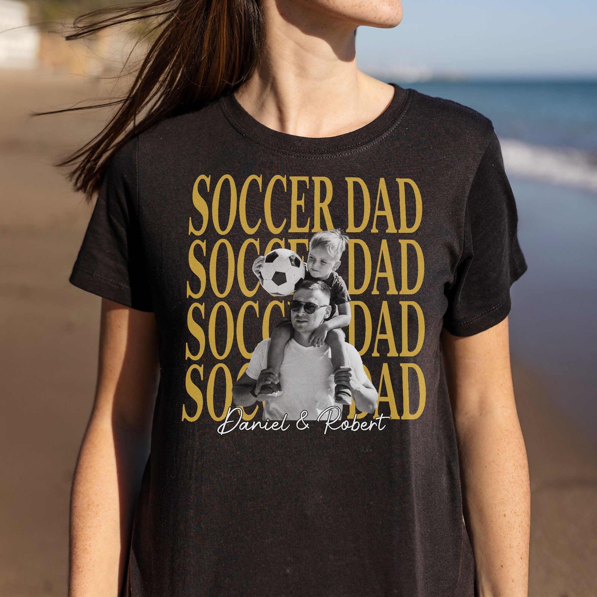 Personalized Soccer Dad T-Shirt Hoodie Custom Photo Gift Shirt GradoCreations