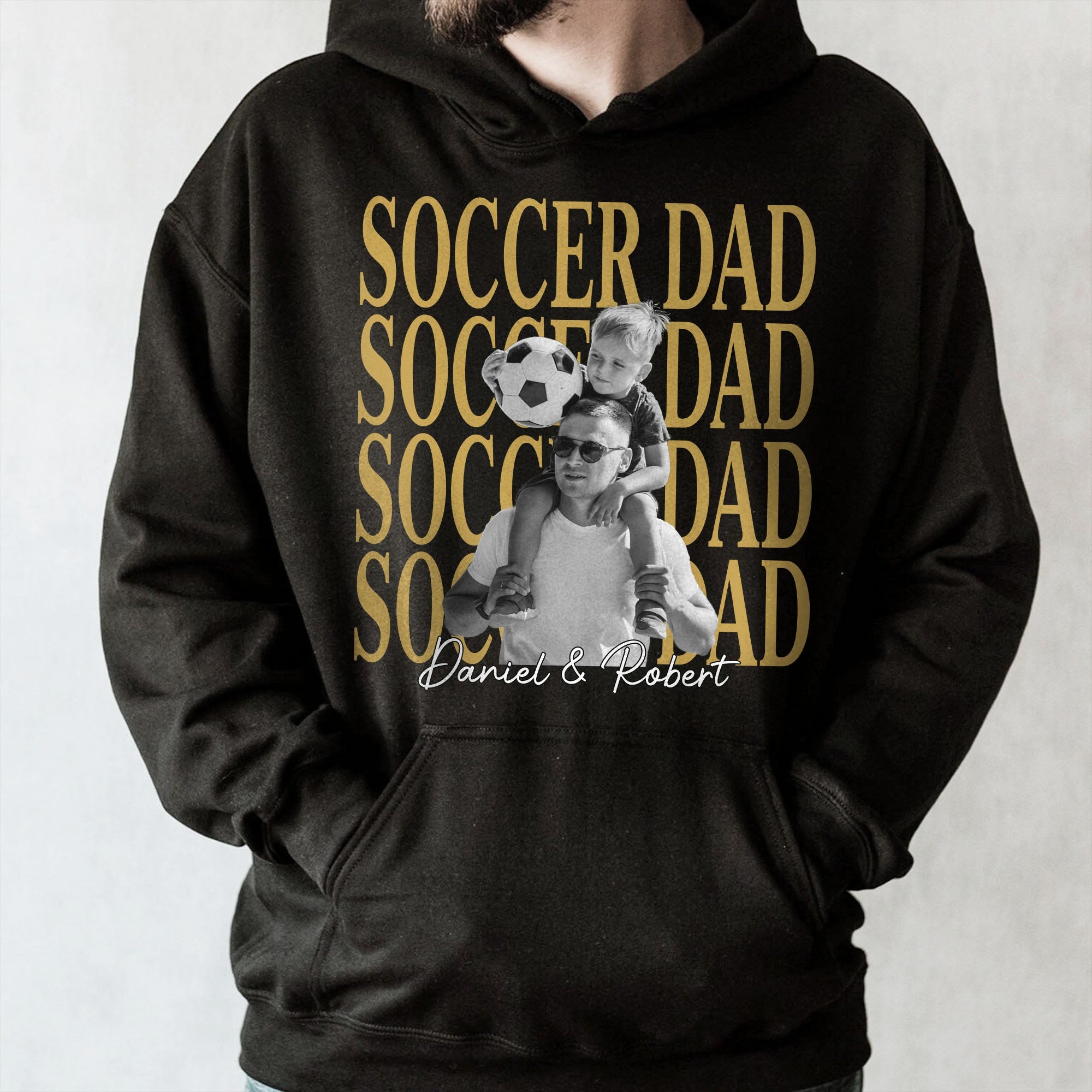 Personalized Soccer Dad T-Shirt Hoodie Custom Photo Gift Shirt GradoCreations