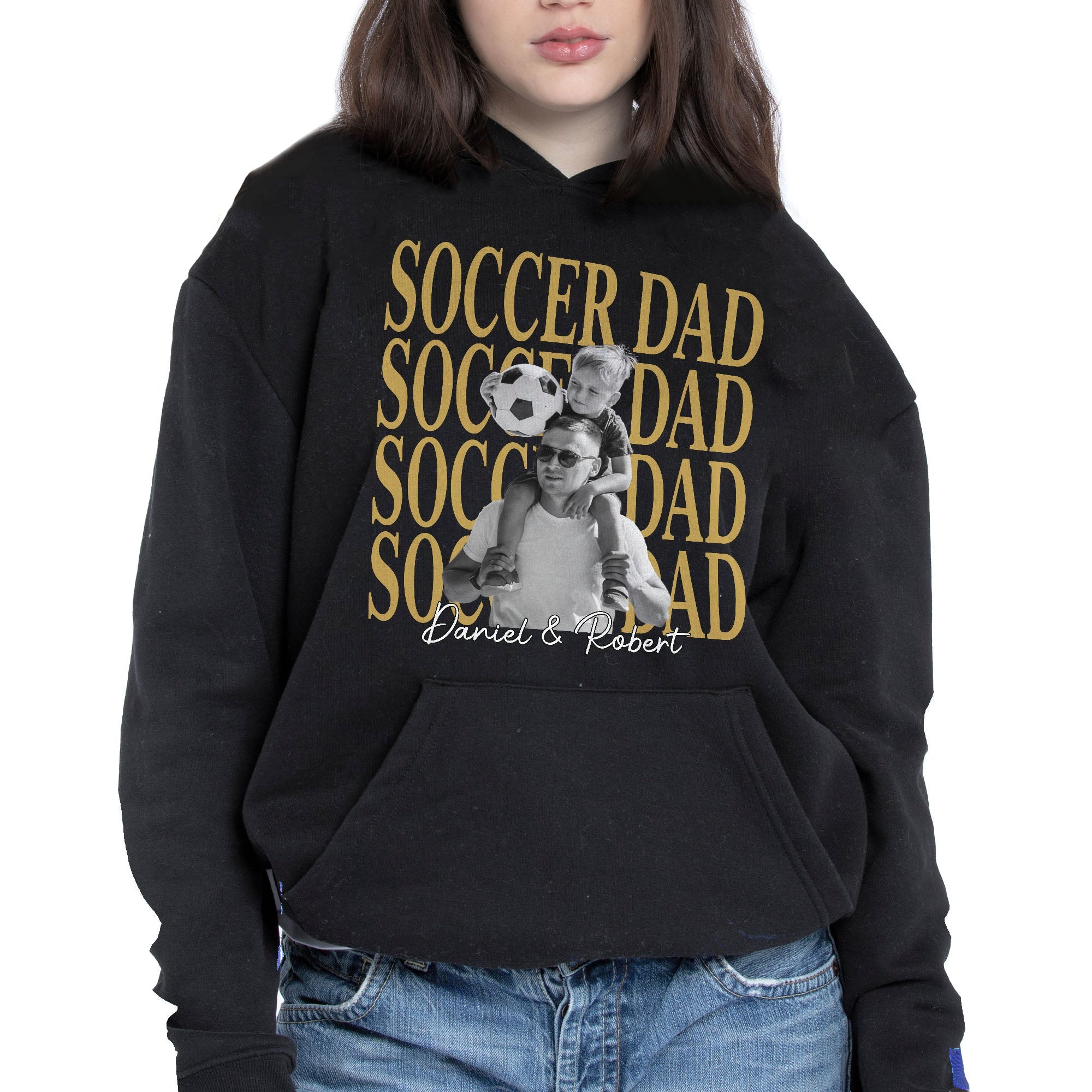 Personalized Soccer Dad T-Shirt Hoodie Custom Photo Gift Shirt GradoCreations