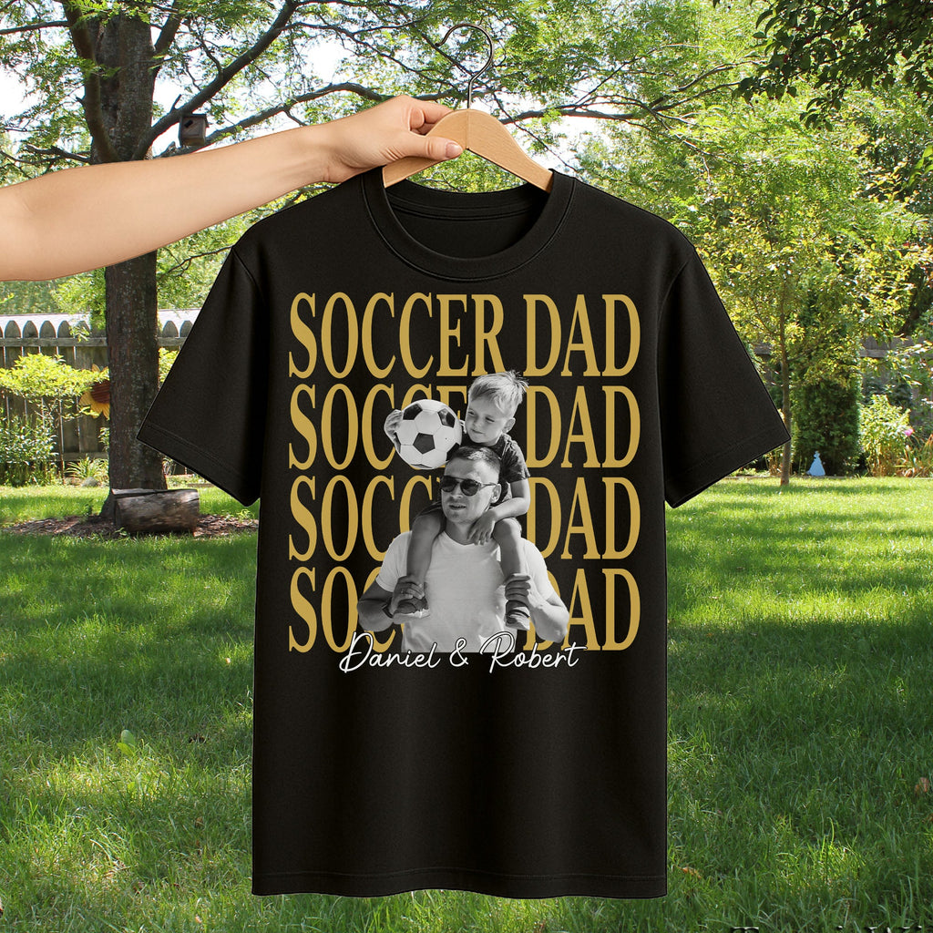 Personalized Soccer Dad T-Shirt Hoodie Custom Photo Gift Shirt GradoCreations