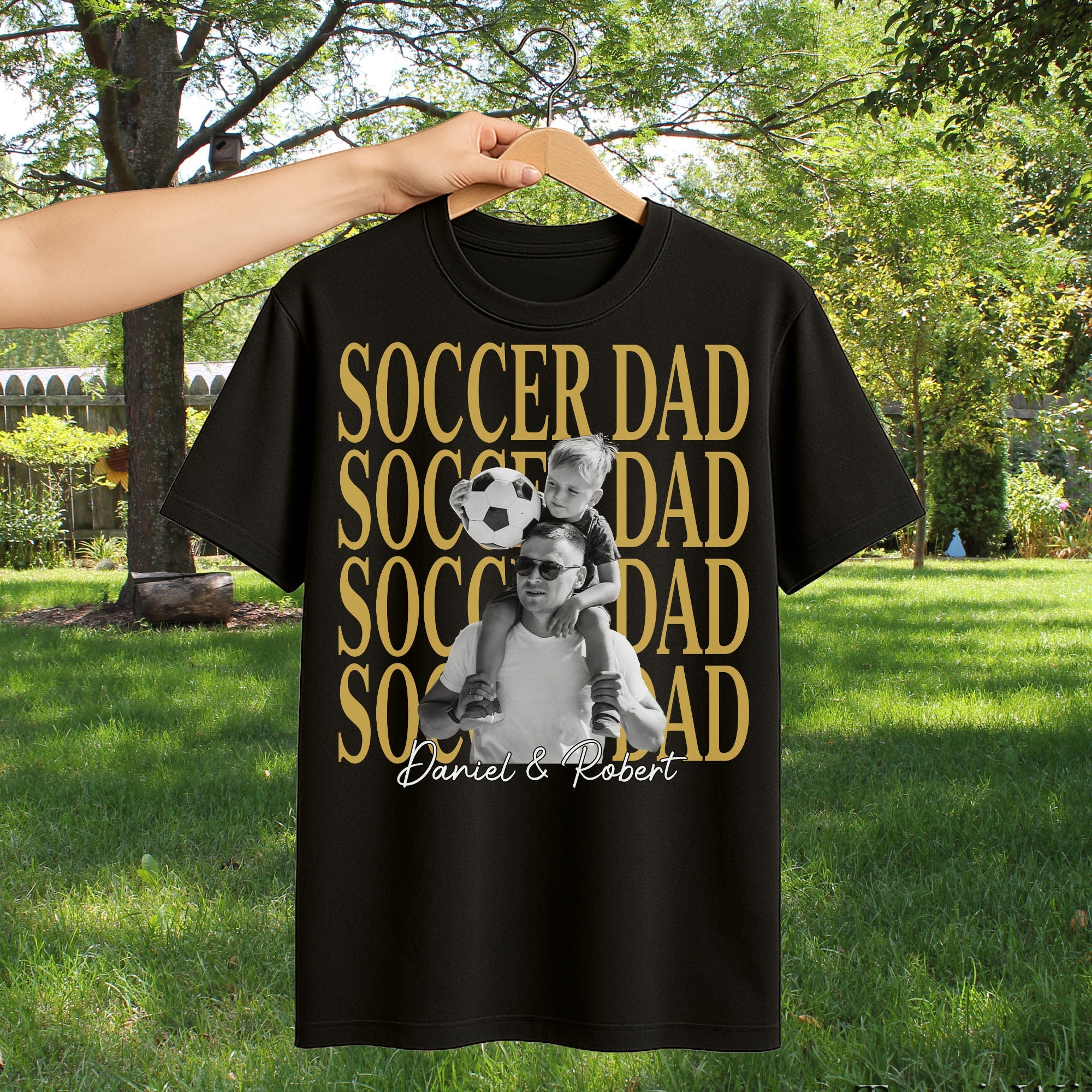 Personalized Soccer Dad T-Shirt Hoodie Custom Photo Gift Shirt GradoCreations
