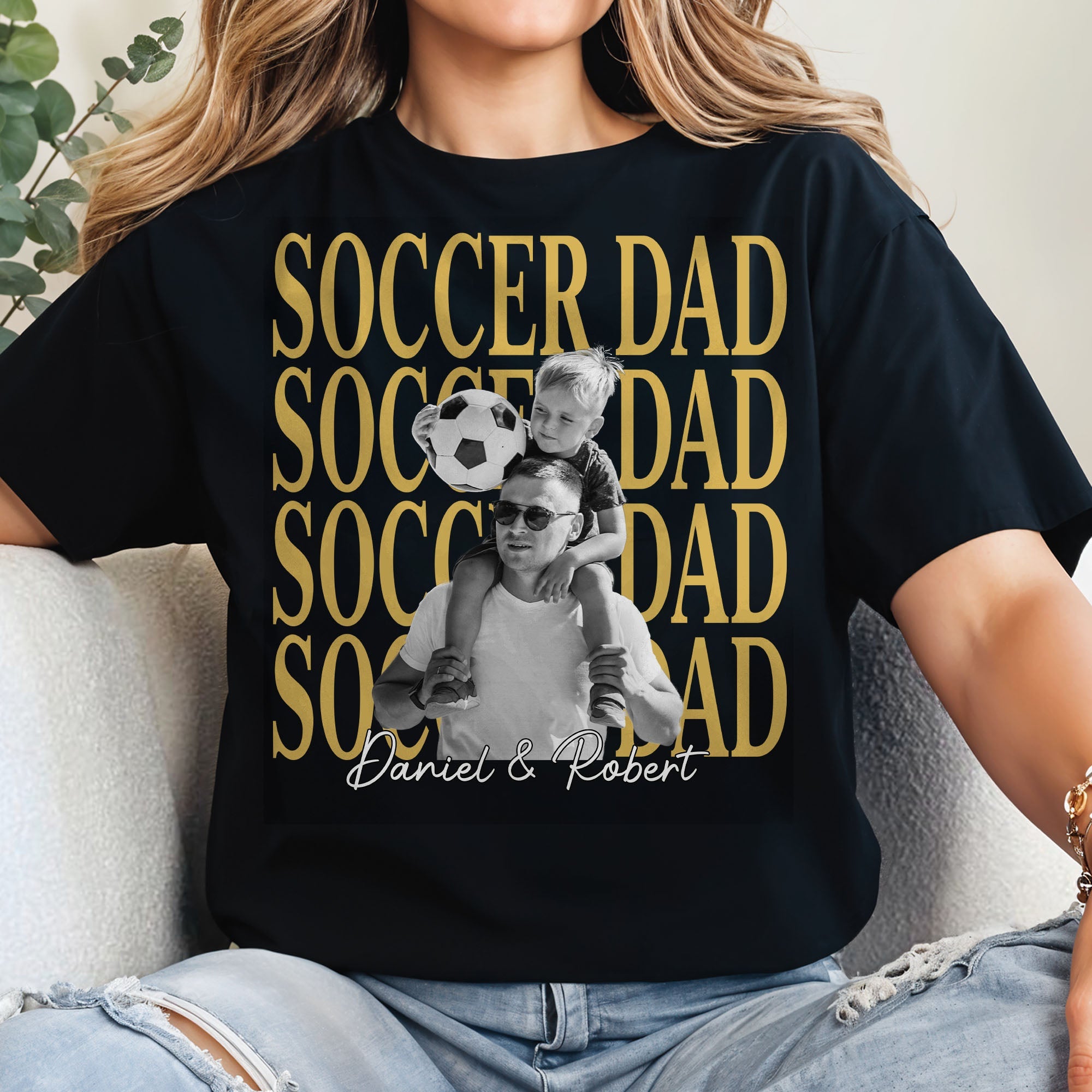 Personalized Soccer Dad T-Shirt Hoodie Custom Photo Gift Shirt GradoCreations
