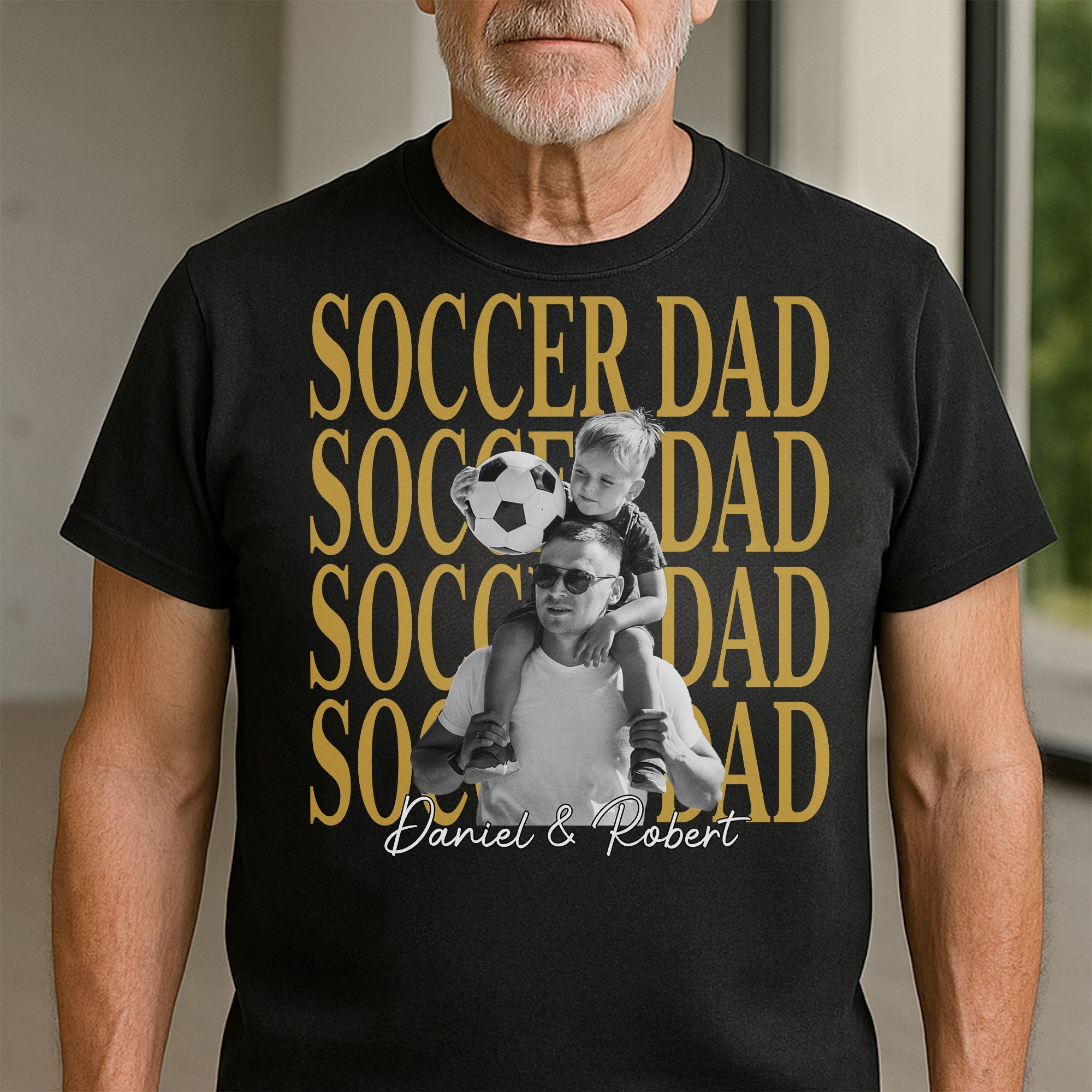 Personalized Soccer Dad T-Shirt Hoodie Custom Photo Gift Shirt GradoCreations