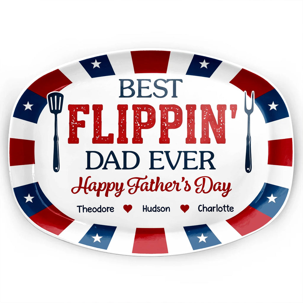 Personalized BBQ Theme Custom Plate Gift for Dad - Father's Day Custom Plate GradoCreations