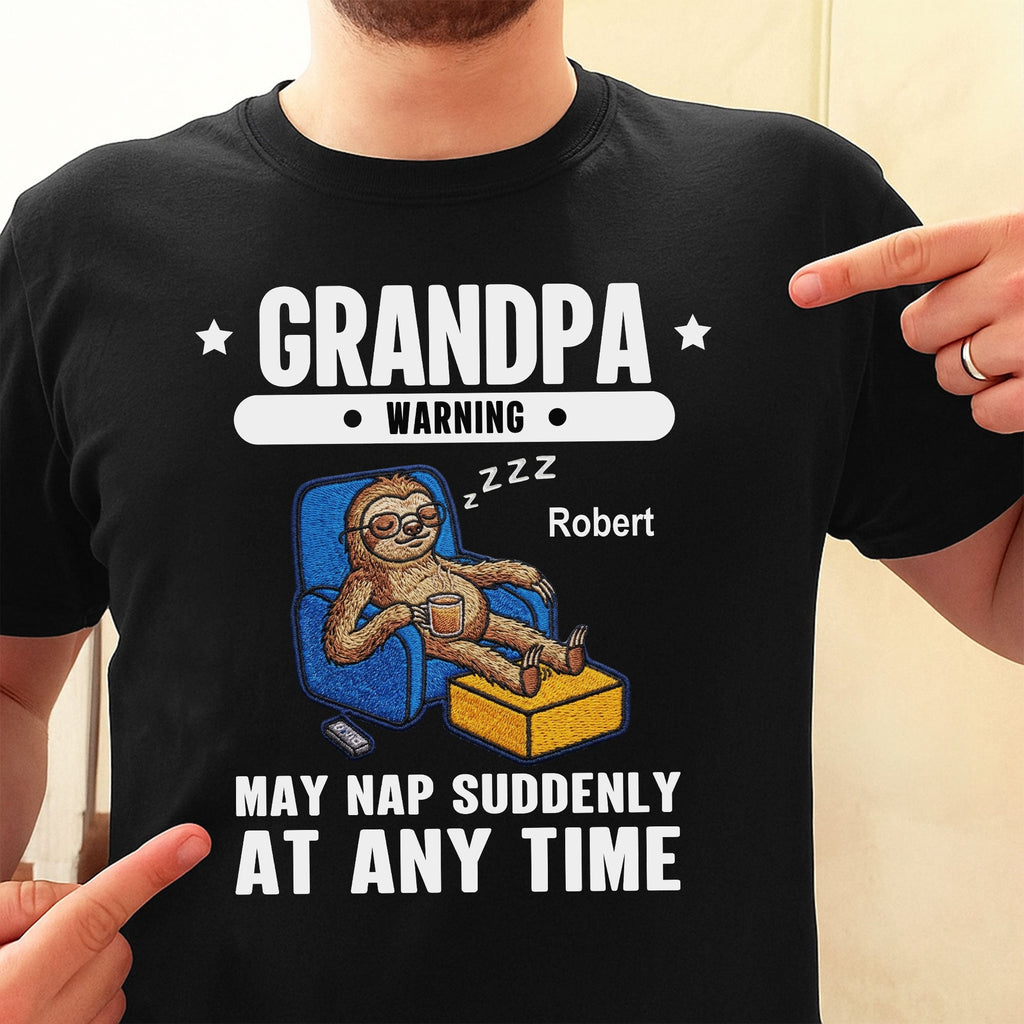 Personalized Grandpa Warning T-Shirt & Hoodie Gift for Dad - Custom Graphic Apparel Shirt GradoCreations