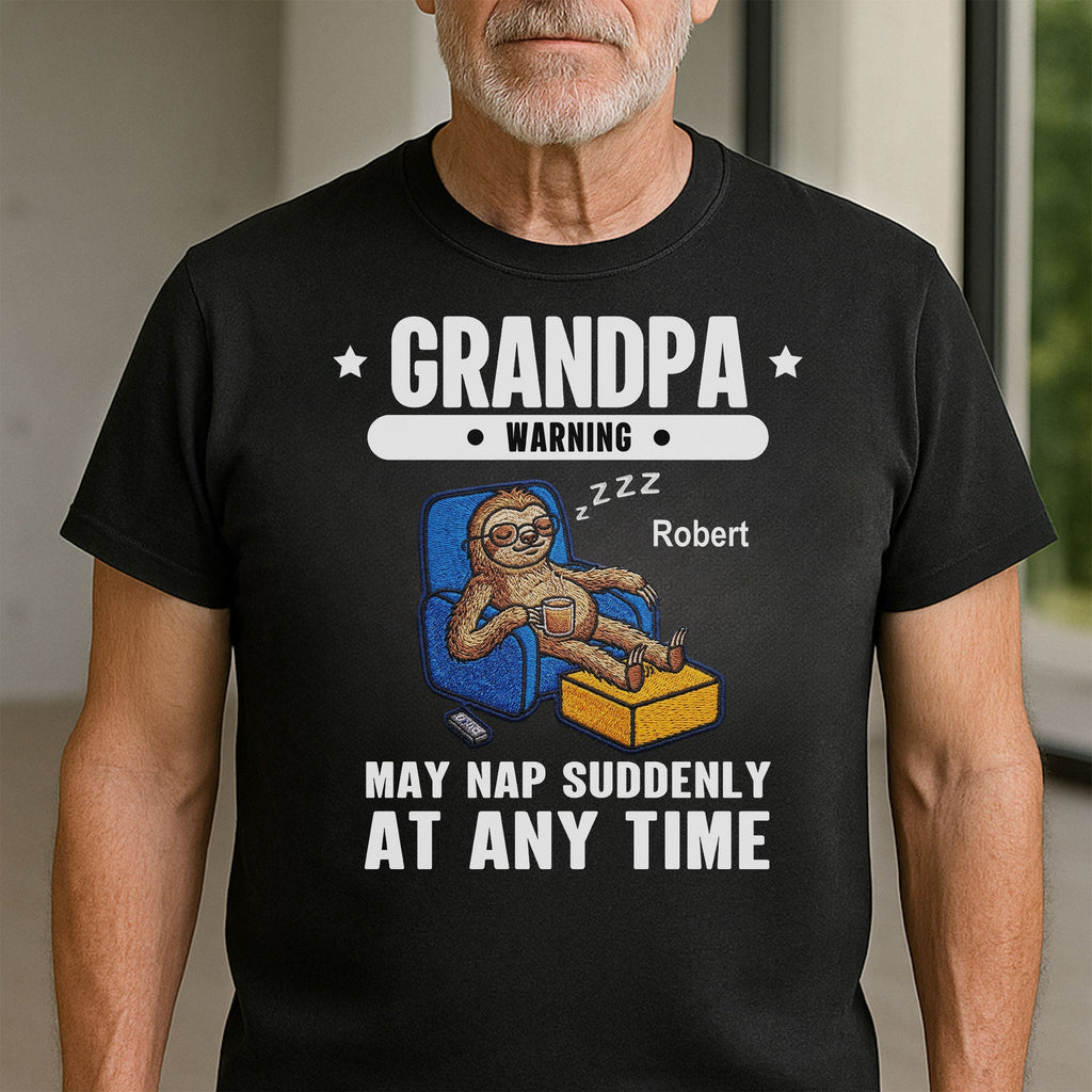 Personalized Grandpa Warning T-Shirt & Hoodie Gift for Dad - Custom Graphic Apparel Shirt GradoCreations