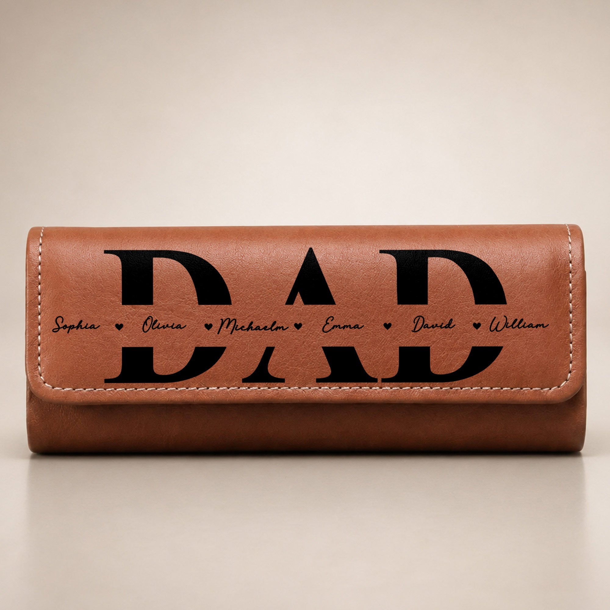 Personalized Leather Eyeglass Case Custom Name Gift for Dad Leather Eyeglass Case GradoCreations