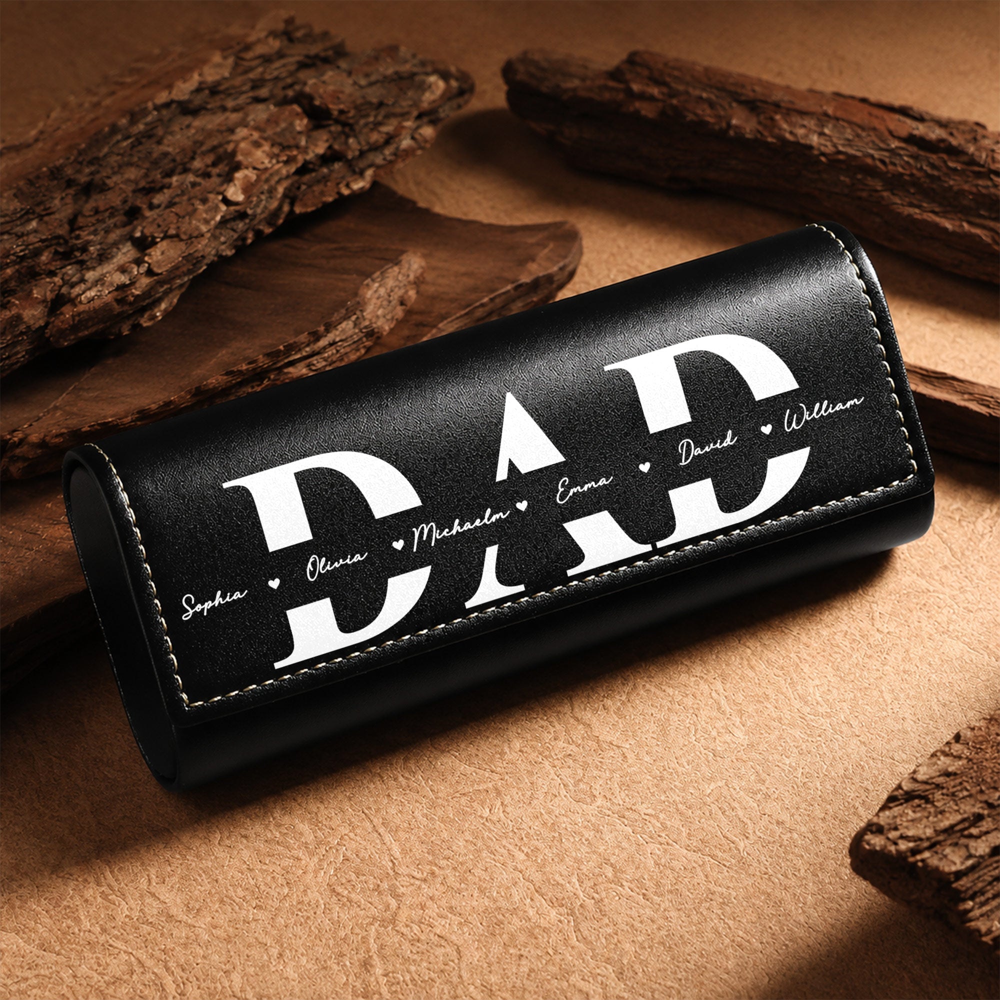Personalized Leather Eyeglass Case Custom Name Gift for Dad Leather Eyeglass Case GradoCreations