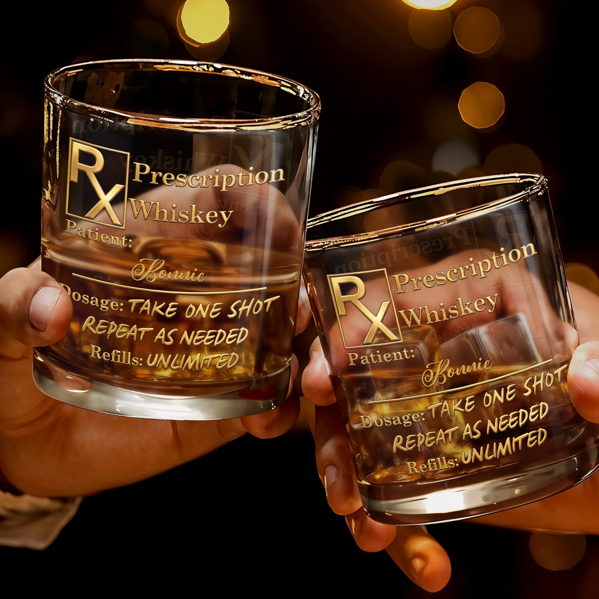 Personalized Custom Whiskey Glass Gift for Dad with RX Symbol Whiskey Glass GradoCreations