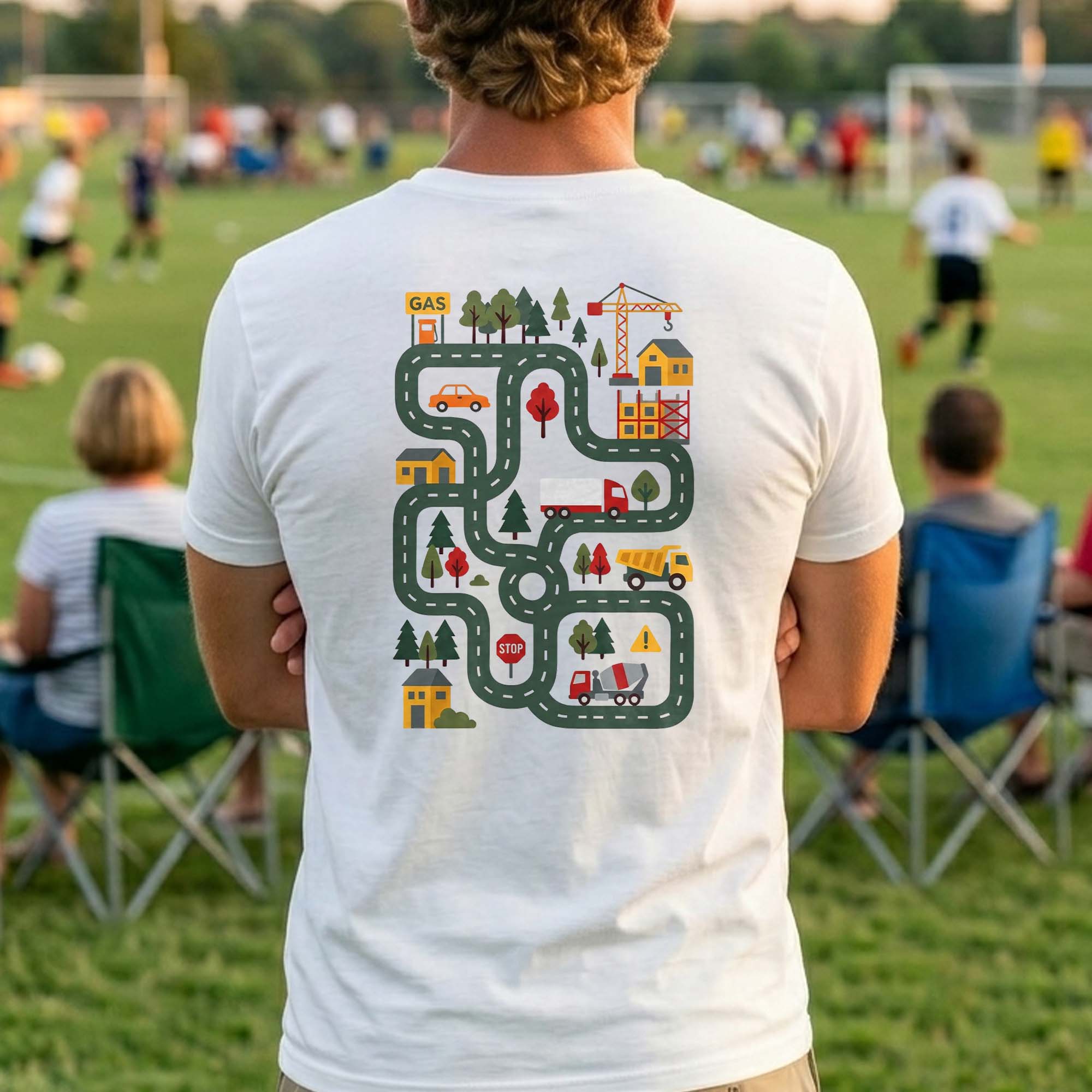 Personalized Custom T-Shirt for Dad | Unique Road Map Design T-Shirt Font and Back GradoCreations