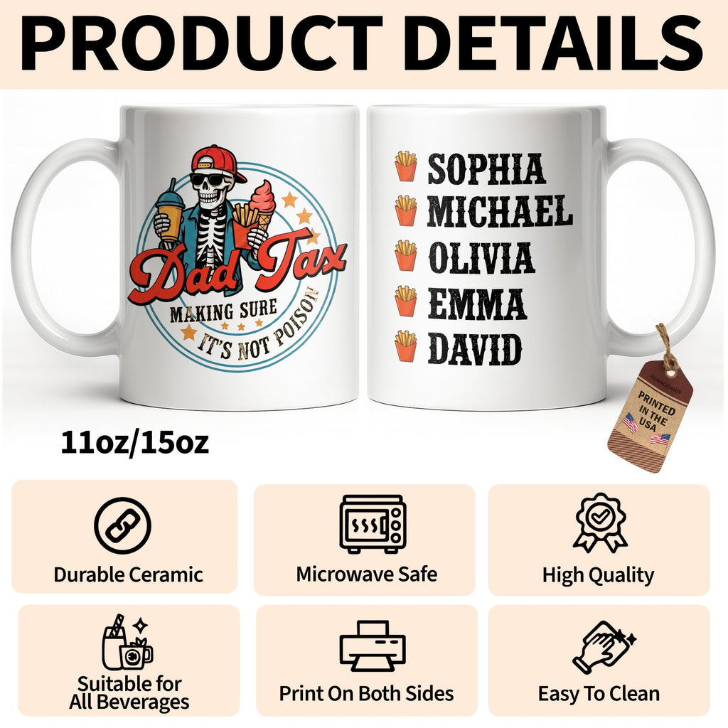 Personalized Coffee Mug Custom Name Funny Dad Gift for Father's Day Edge-to-edge Mug GradoCreations