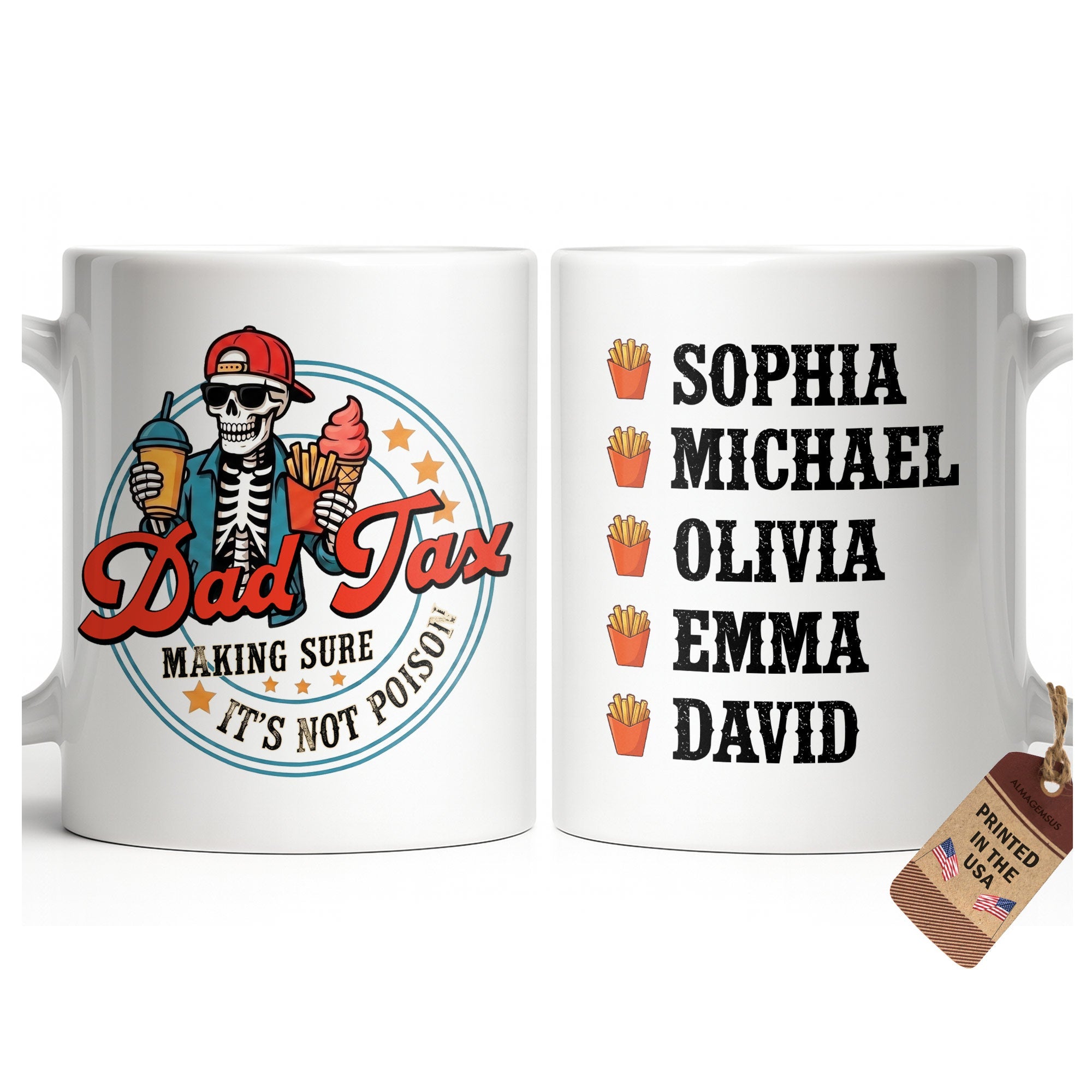 Personalized Coffee Mug Custom Name Funny Dad Gift for Father's Day Edge-to-edge Mug GradoCreations
