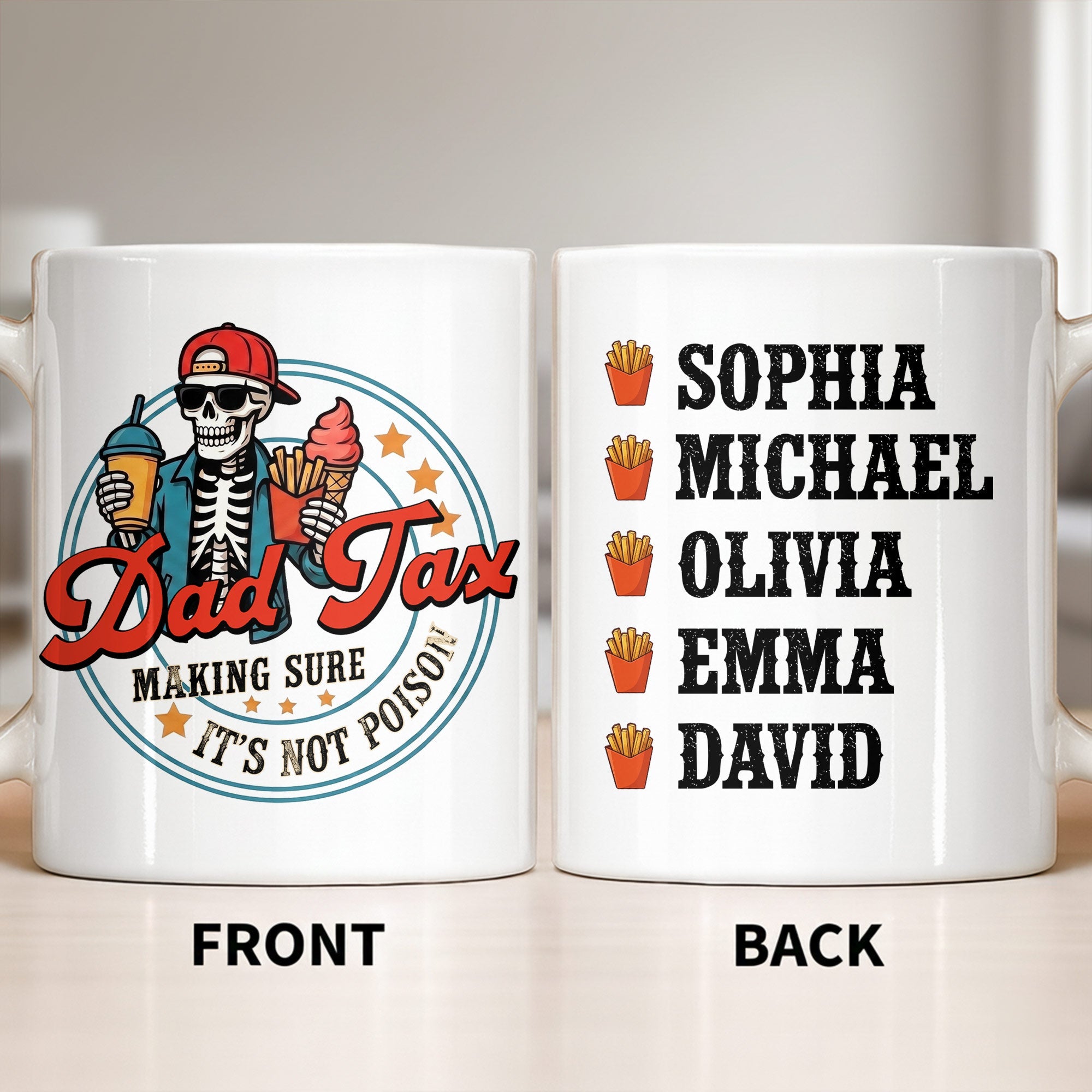 Personalized Coffee Mug Custom Name Funny Dad Gift for Father's Day Edge-to-edge Mug GradoCreations