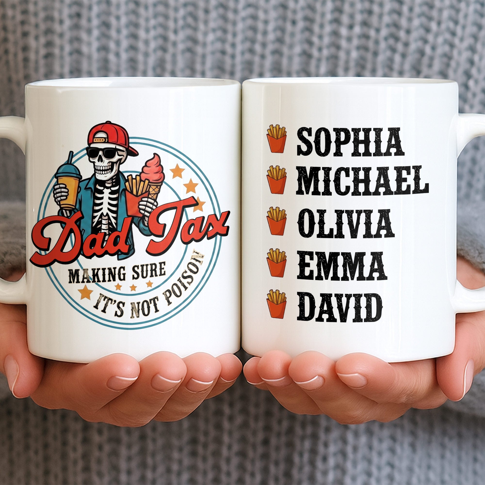 Personalized Coffee Mug Custom Name Funny Dad Gift for Father's Day Edge-to-edge Mug GradoCreations