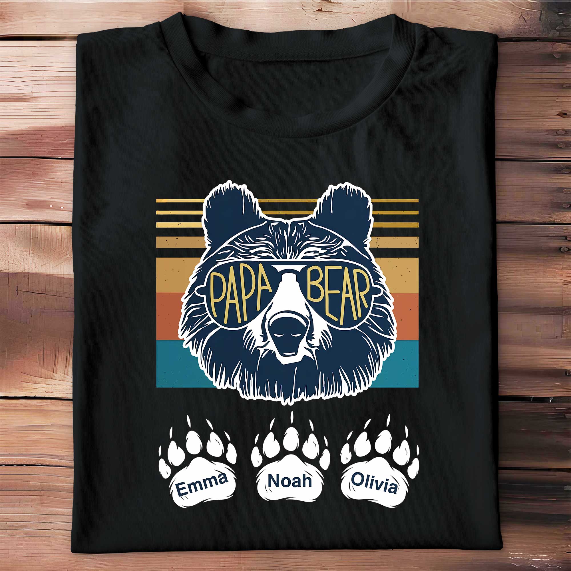 Personalized Papa Bear T-Shirt Custom Gift for Dad Hoodie Shirt GradoCreations