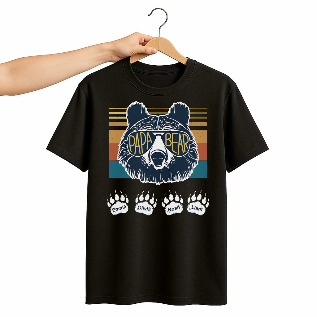 Personalized Papa Bear T-Shirt Custom Gift for Dad Hoodie Shirt GradoCreations