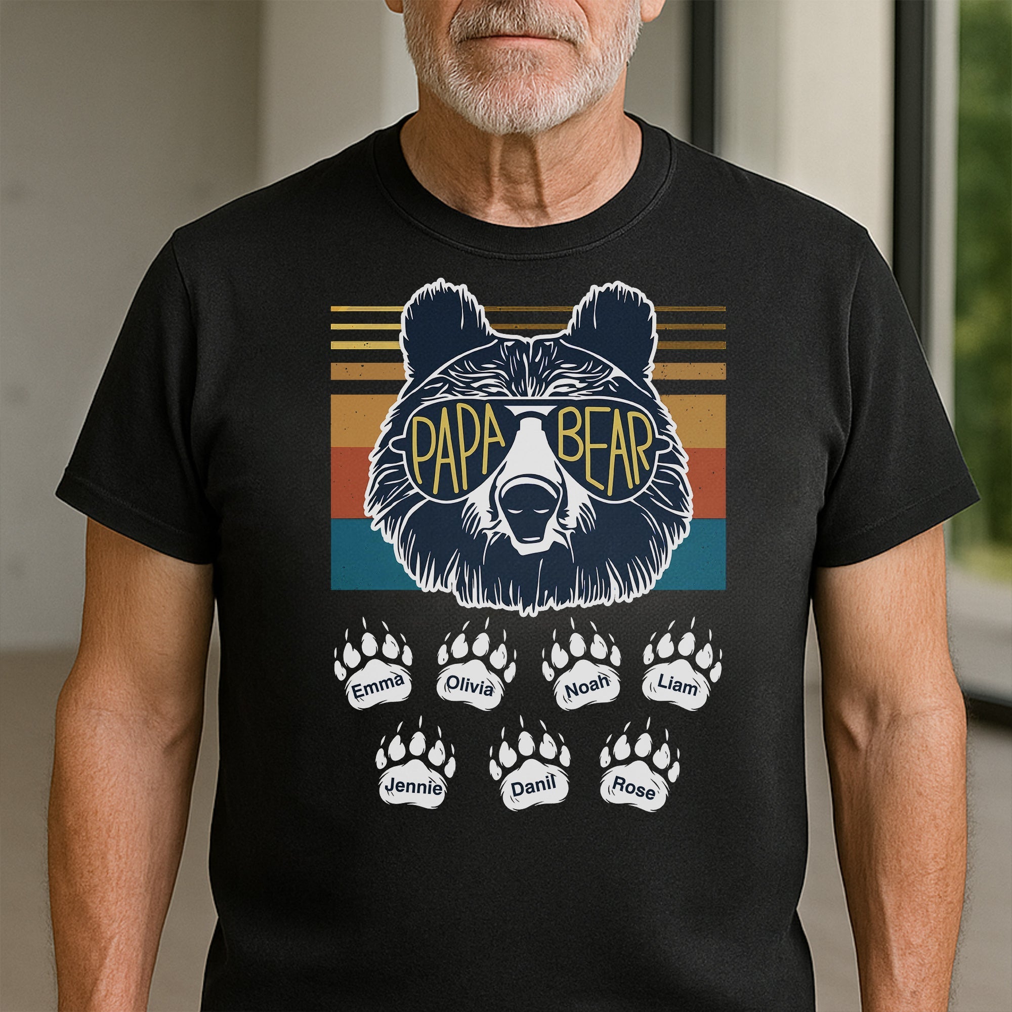 Personalized Papa Bear T-Shirt Custom Gift for Dad Hoodie Shirt GradoCreations