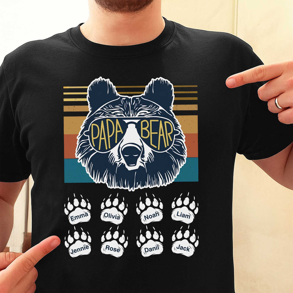 Personalized Papa Bear T-Shirt Custom Gift for Dad Hoodie Shirt GradoCreations