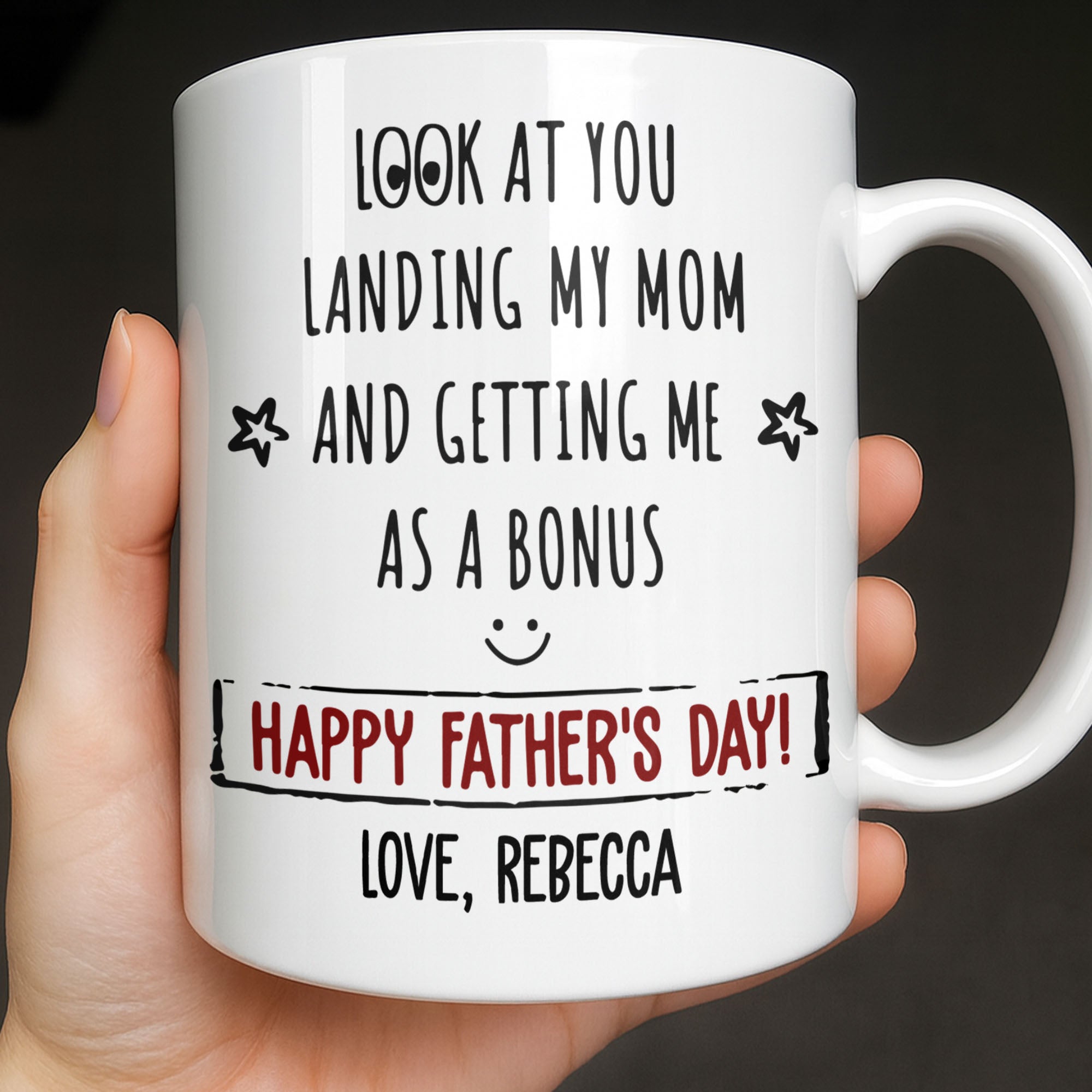 Personalized Coffee Mug Custom Message Gift for Dad Edge-to-edge Mug GradoCreations