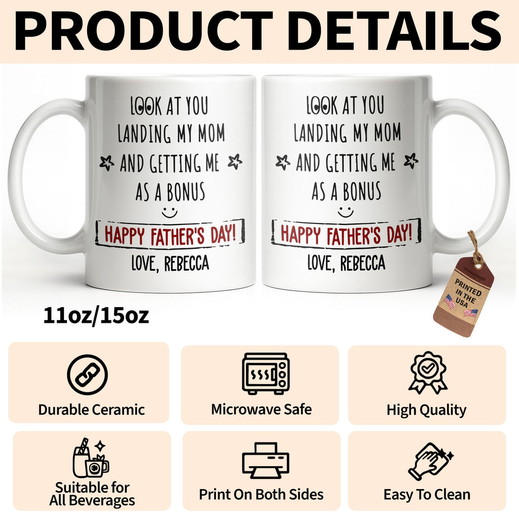 Personalized Coffee Mug Custom Message Gift for Dad Edge-to-edge Mug GradoCreations