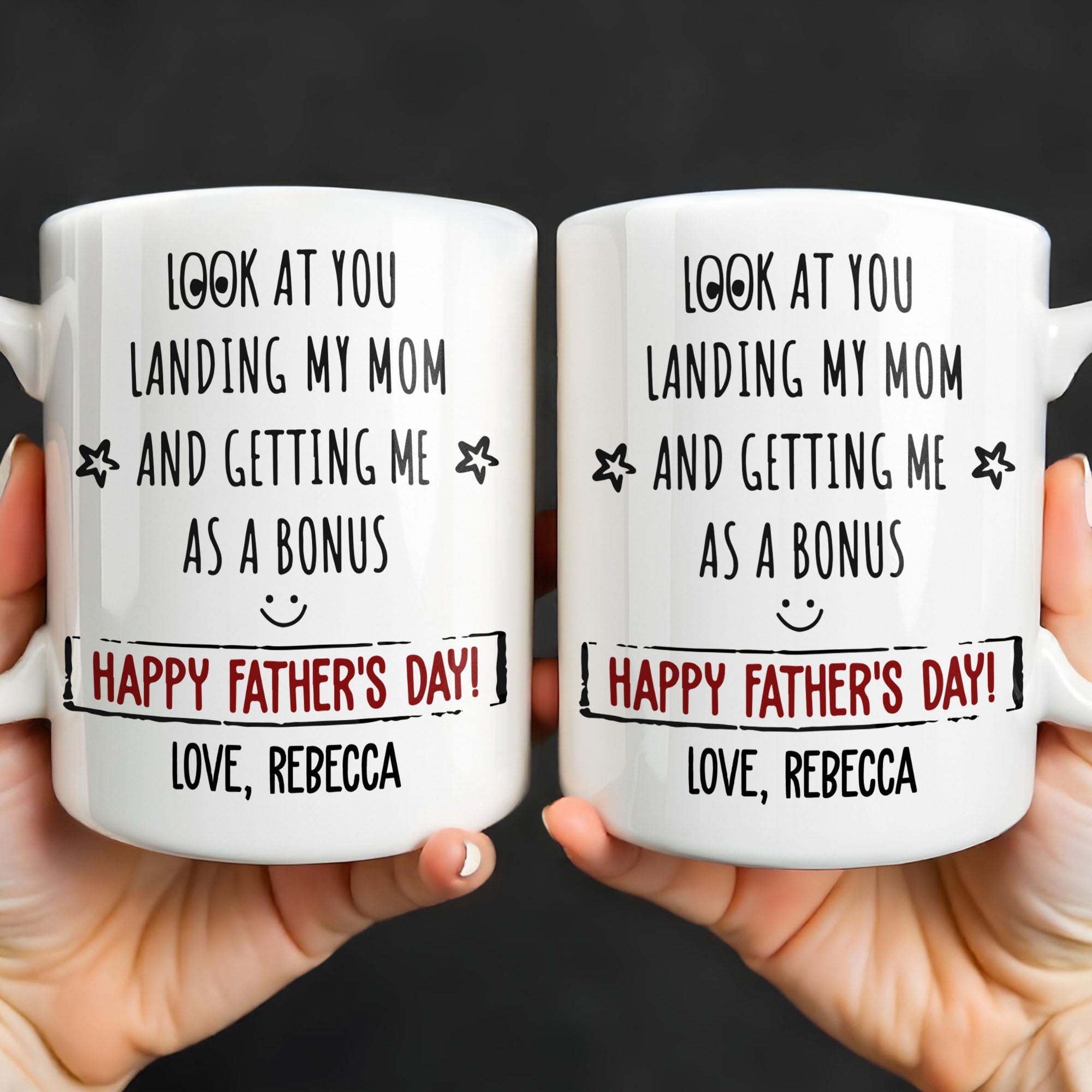 Personalized Coffee Mug Custom Message Gift for Dad Edge-to-edge Mug GradoCreations