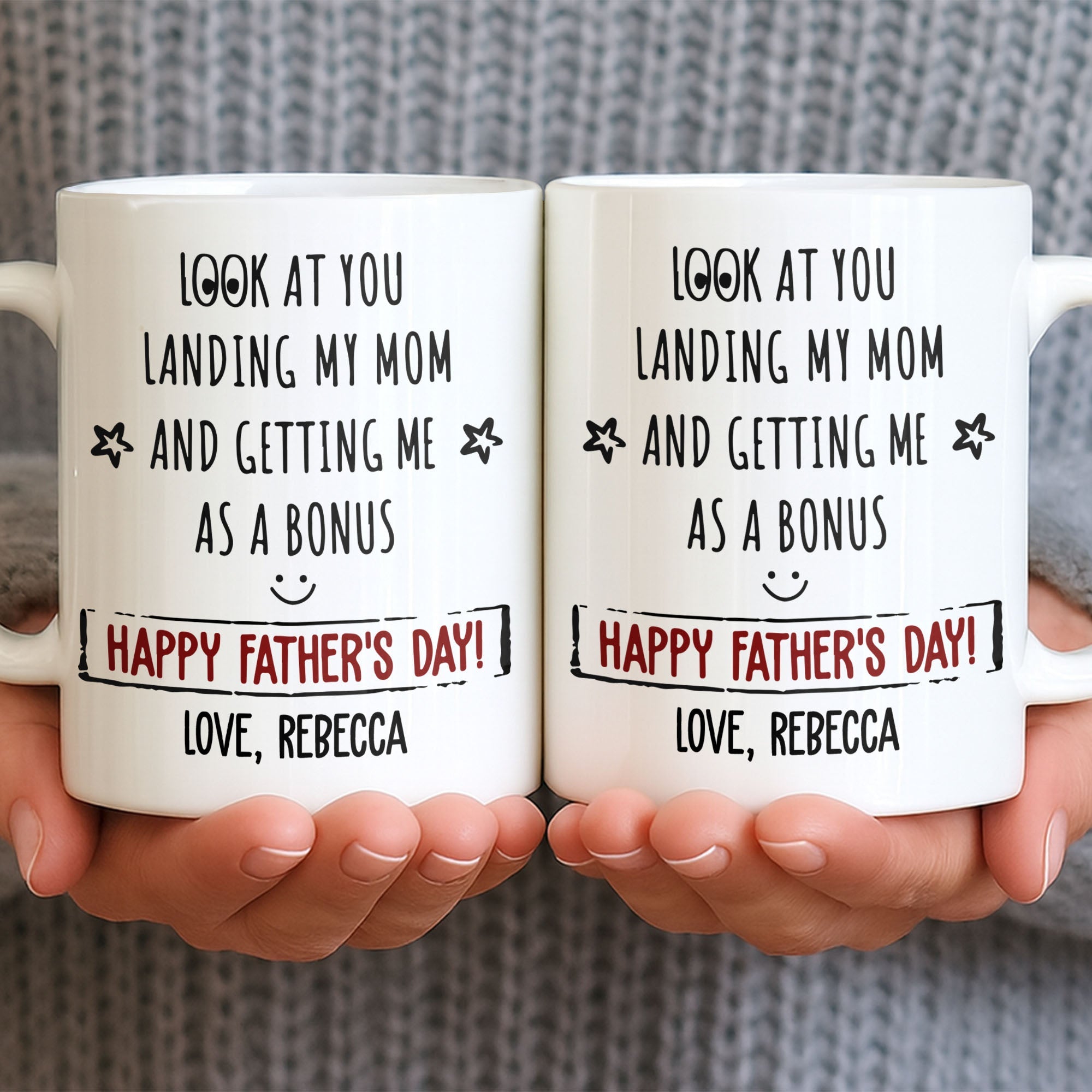Personalized Coffee Mug Custom Message Gift for Dad Edge-to-edge Mug GradoCreations