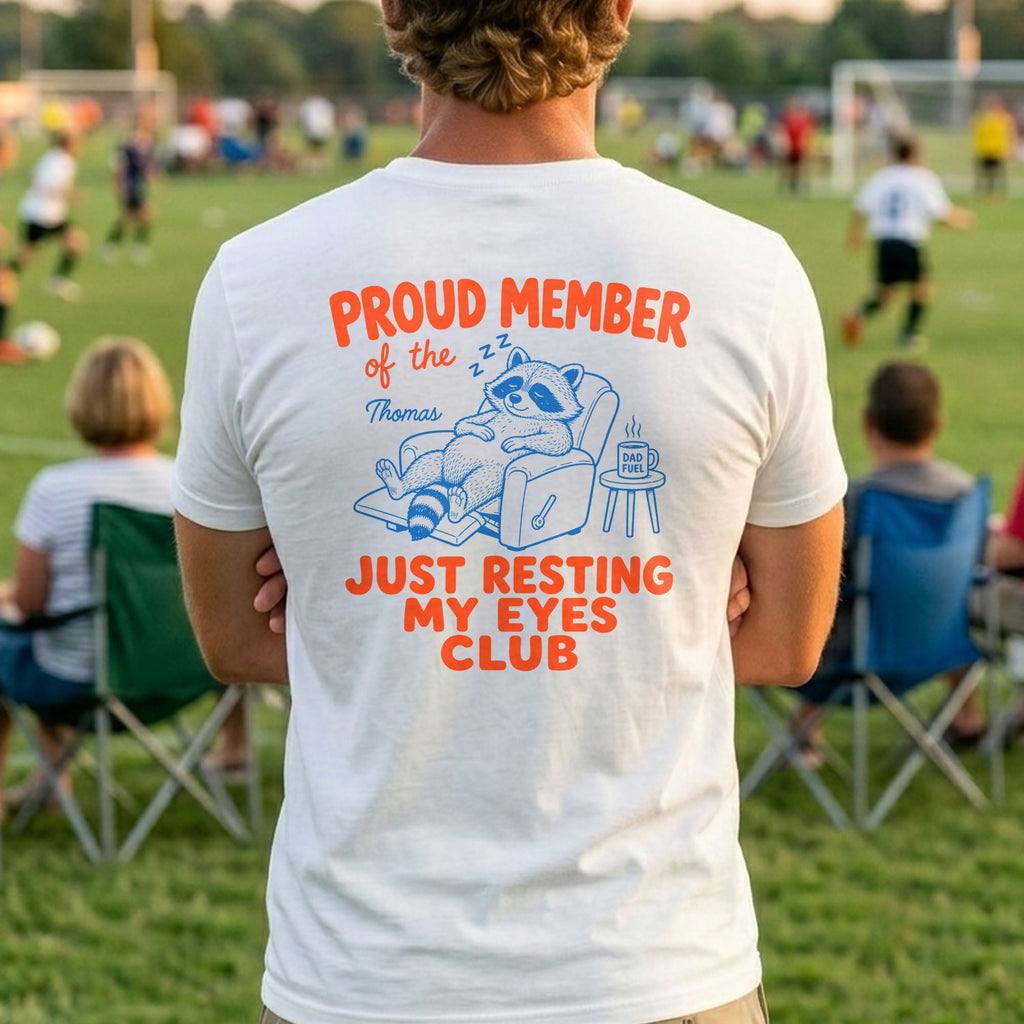 Personalized Just Resting My Eyes Club T-Shirt for Dad T-Shirt Font and Back GradoCreations
